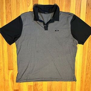Oakley Black and Gray Striped Polo Shirt